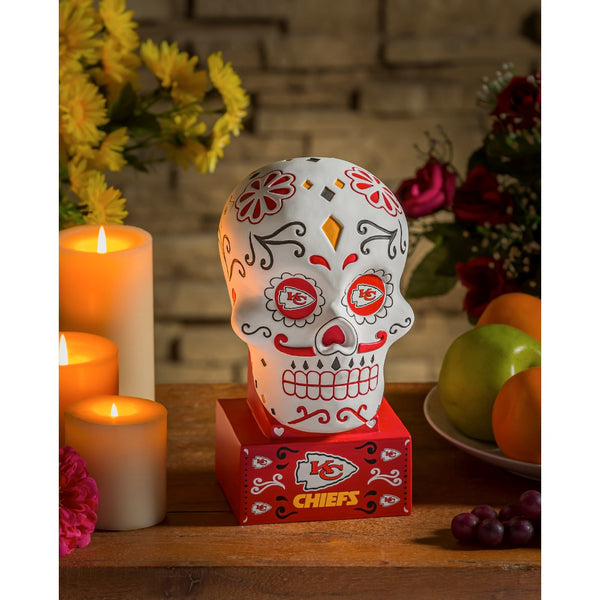 Team Sports America Kansas City Chiefs Sugar Skull Statue