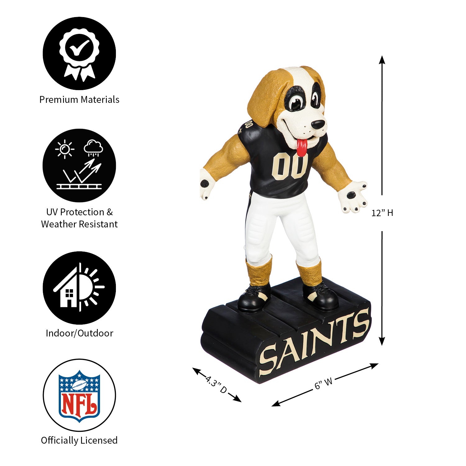 Team Sports America New Orleans Saints Mascot Statue