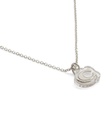 COACH Rhodium Signature C Lucite Short Pendant Necklace