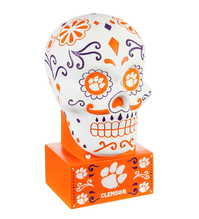 Team Sports America Clemson University Sugar Skull Statue