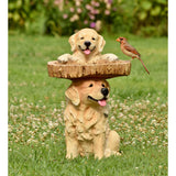 Evergreen Playful Puppies Bird Bath