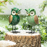 Evergreen Shades of Green Owl Resin Garden Statue