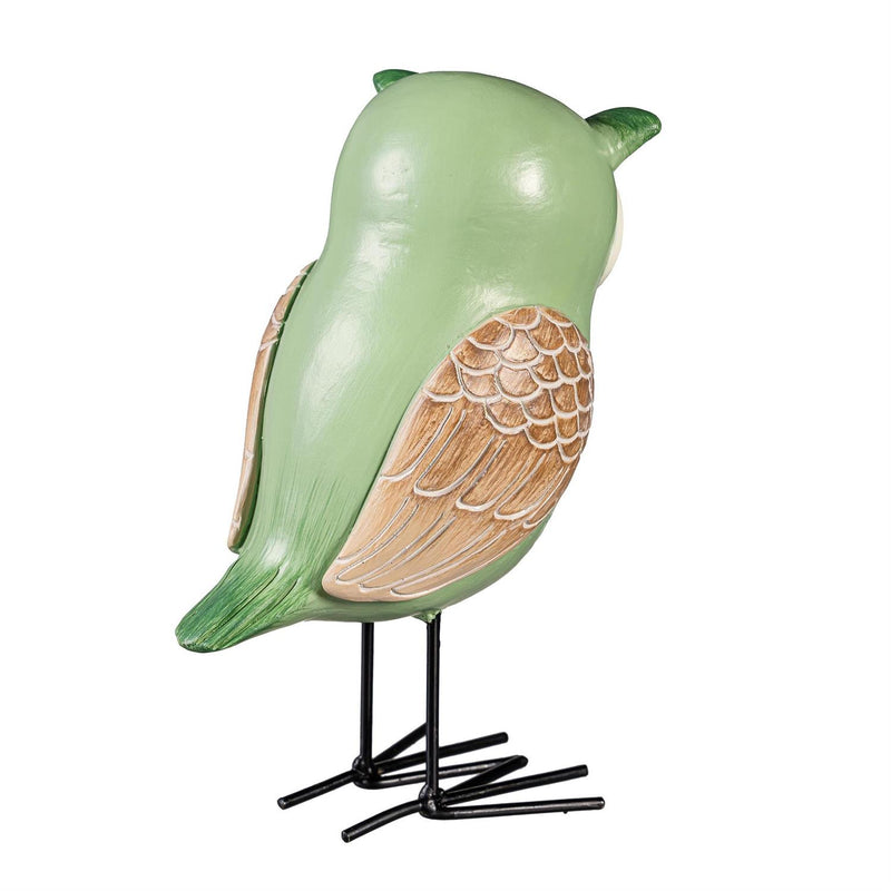Evergreen Shades of Green Owl Resin Garden Statue