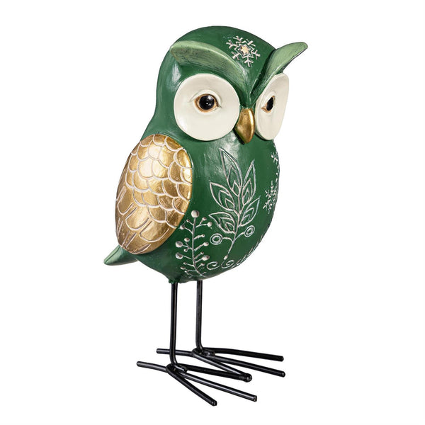 Evergreen Shades of Green Owl Resin Garden Statue