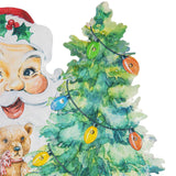 Evergreen Traditional Santa Christmas Icon LED Metal Porch Leaner