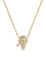 Kendra Scott Ice Cream Gold Short Pendant Necklace - Pink Mother Of Pearl