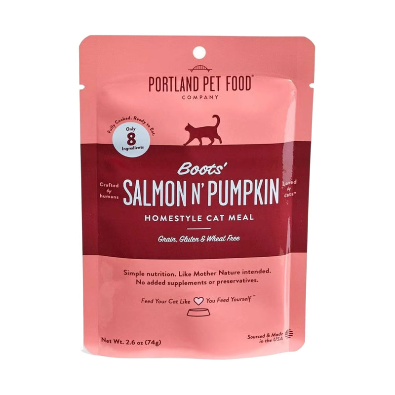 Portland Pet Food Company Boots' Salmon N' Pumpkin Homestyle Cat Meal Pouch - 2.6 oz.