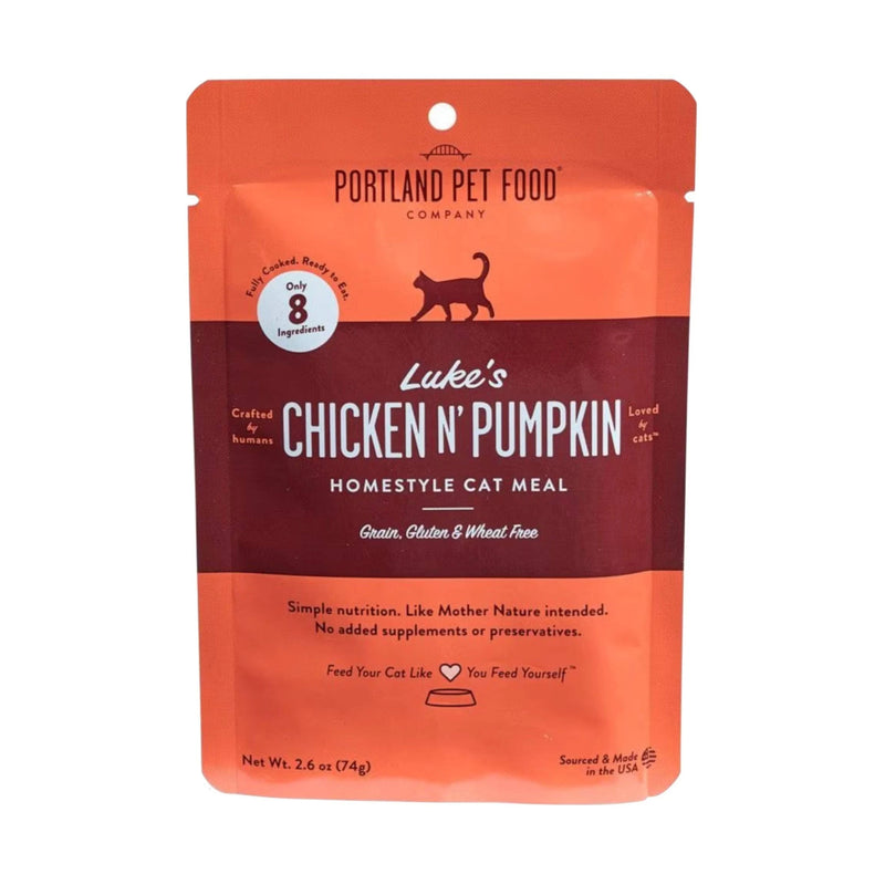 Portland Pet Food Company Luke's Chicken N' Pumpkin Homestyle Cat Meal Pouch - 2.6 oz.