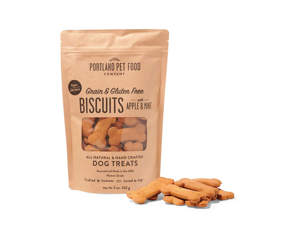 Portland Pet Food Company Grain & Gluten-Free Apple & Mint Biscuits Dog Treats - 5 oz.