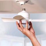 Bell + Howell Socket Ceiling Fan with Light & Remote Control
