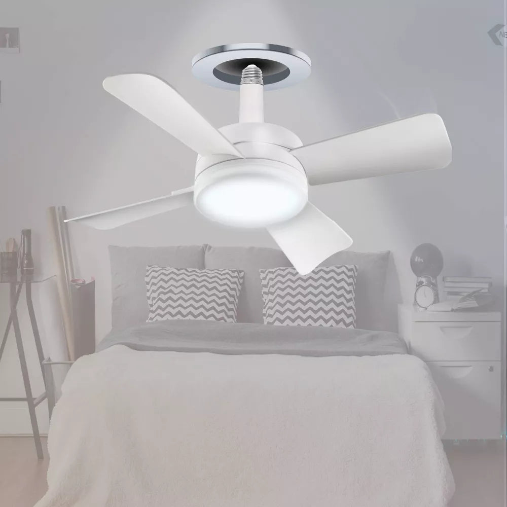 Bell + Howell Socket Ceiling Fan with Light & Remote Control