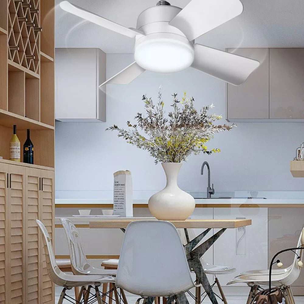 Bell + Howell Socket Ceiling Fan with Light & Remote Control