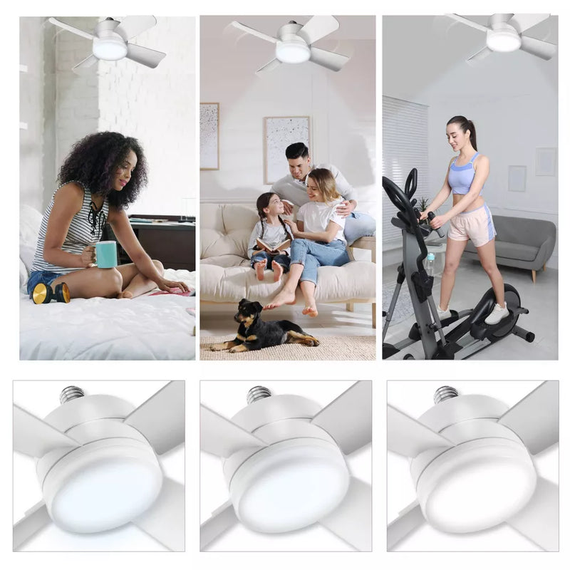 Bell + Howell Socket Ceiling Fan with Light & Remote Control