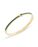 COACH Gold-Plated Green Enamel Hinged Bracelet