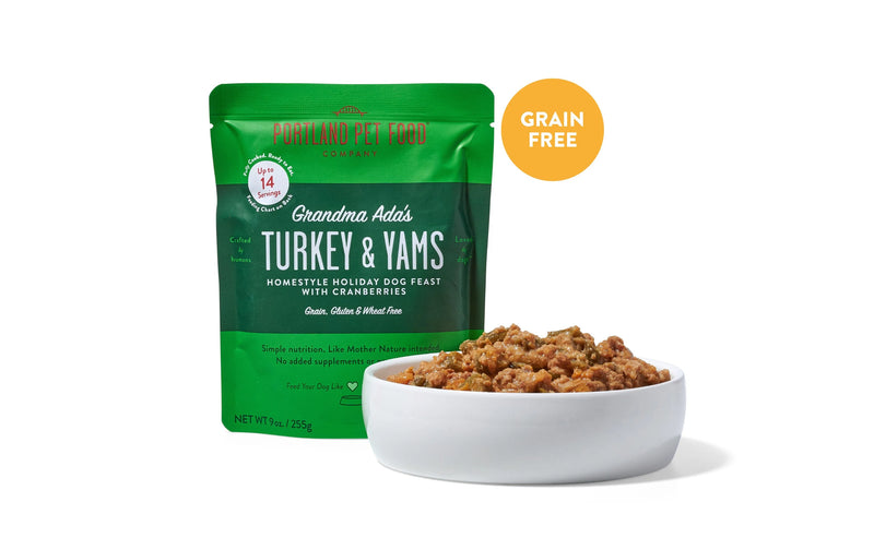 Portland Pet Food Company Grandma Ada's Turkey & Yams Homestyle Dog Meal Pouch - 9 oz.
