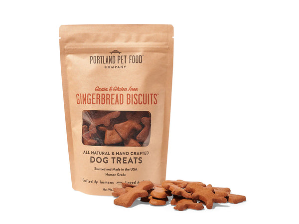 Portland Pet Food Company Grain & Gluten-Free Gingerbread Biscuits Dog Treats - 5 oz.