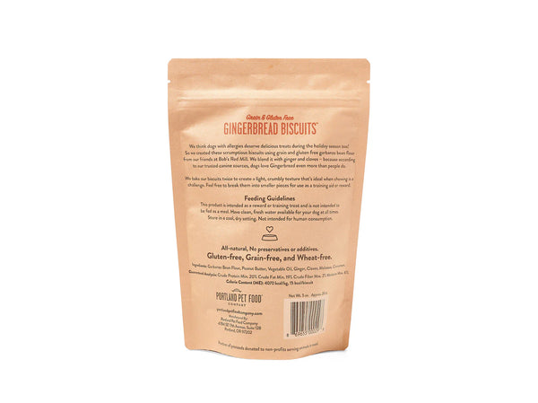 Portland Pet Food Company Grain & Gluten-Free Gingerbread Biscuits Dog Treats - 5 oz.
