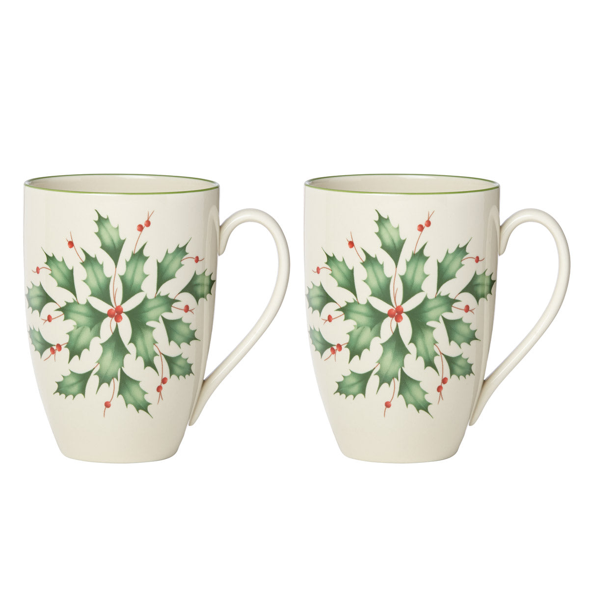 Lenox Hosting the Holidays 2-Piece Holly Mug Set