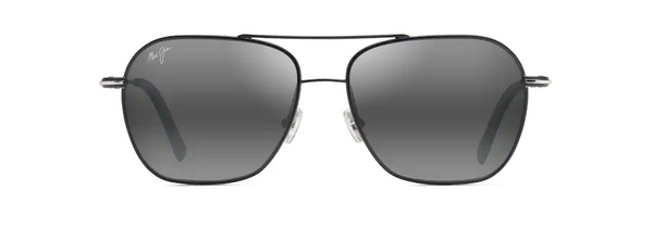 Maui Jim Mano Black With Silver Stripe Frame - Neutral Gray Lens - Polarized Sunglasses