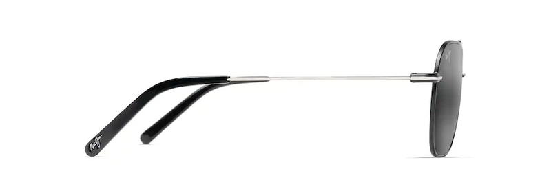 Maui Jim Mano Black With Silver Stripe Frame - Neutral Gray Lens - Polarized Sunglasses