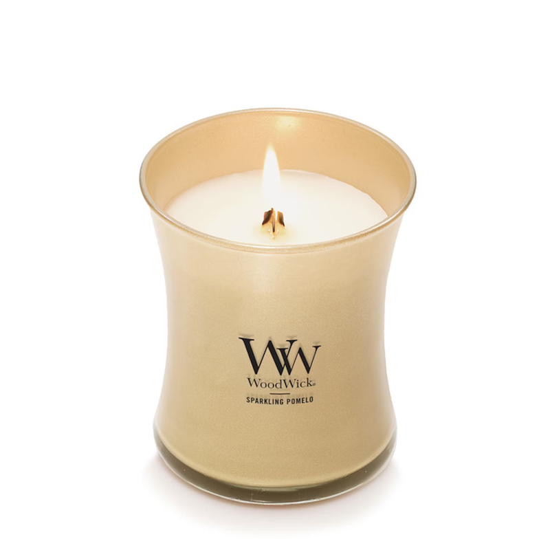 WoodWick Medium Hourglass Precious Metals Candle - Sparkling Pomelo