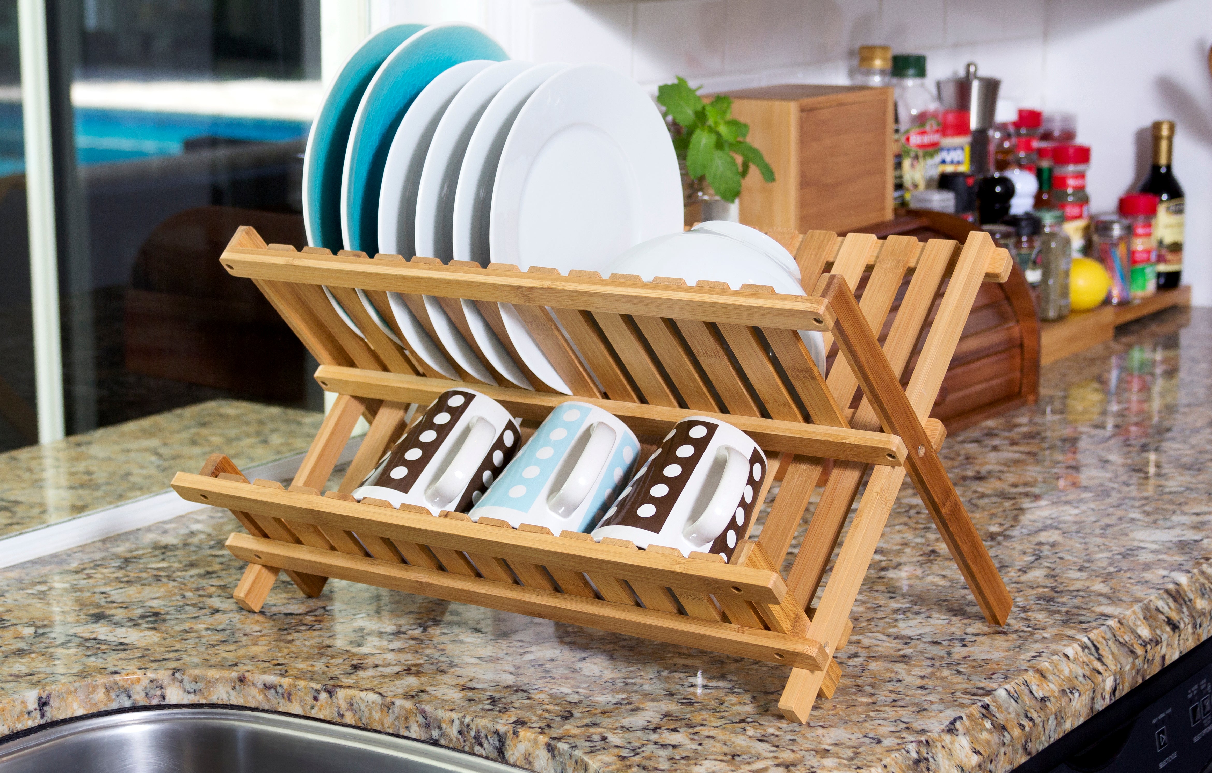 Lipper International Bamboo Folding Dish Rack