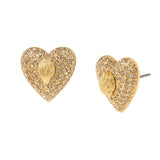 Kurt Geiger Signature Eagle Pavé Heart Stud Earrings
