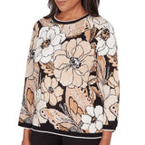 Ruby Rd. Womens Jacquard Floral Butterfly Sweater