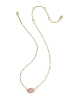 Kendra Scott Elisa Luxe Gold Short Pendant Necklace - Light Pink CZ