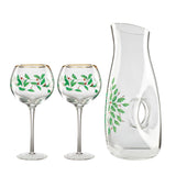 Lenox Holiday 3-Piece Decanter & Wine Glasses Set