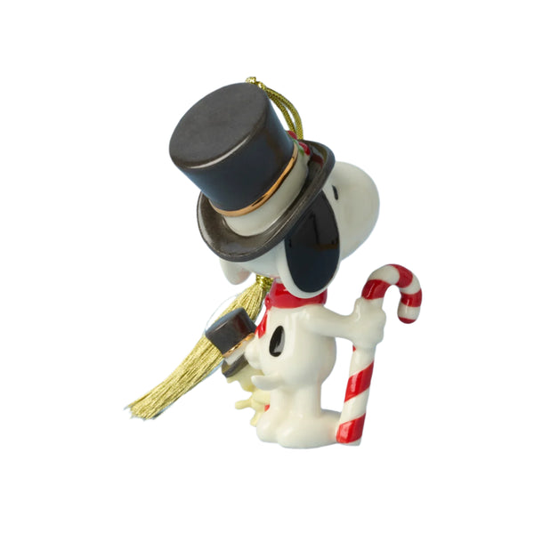 Lenox Snoopy & Woodstock with Candy Cane Ornament