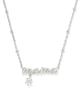 Kendra Scott Mama Crystal Short Pendant Necklace - Silver Plated