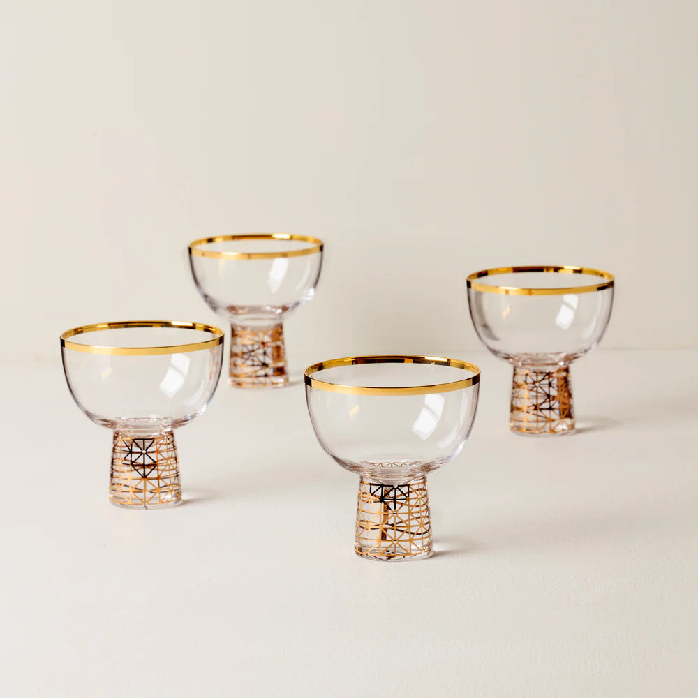 Lenox Tuscany Classics Gold Frost Coupe Glasses - Set of 4