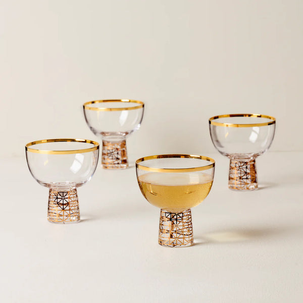 Lenox Tuscany Classics Gold Frost Coupe Glasses - Set of 4
