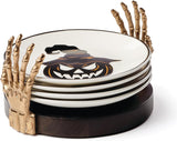 Lenox Oneida Vintro Halloween Tidbit Plates with Holder - Set of 4