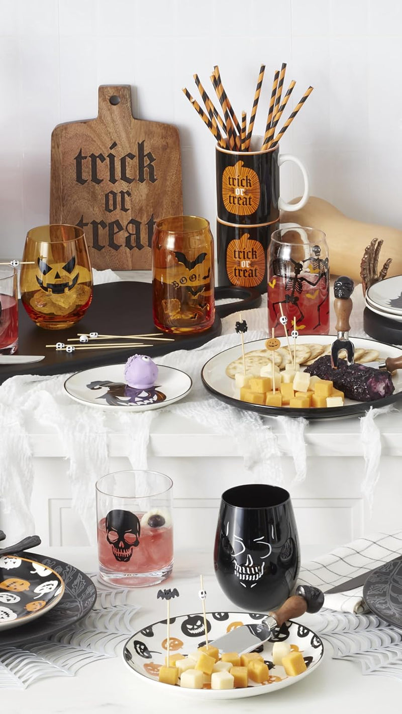 Lenox Oneida Vintro Halloween Stemless Wine Glasses - Set of 4