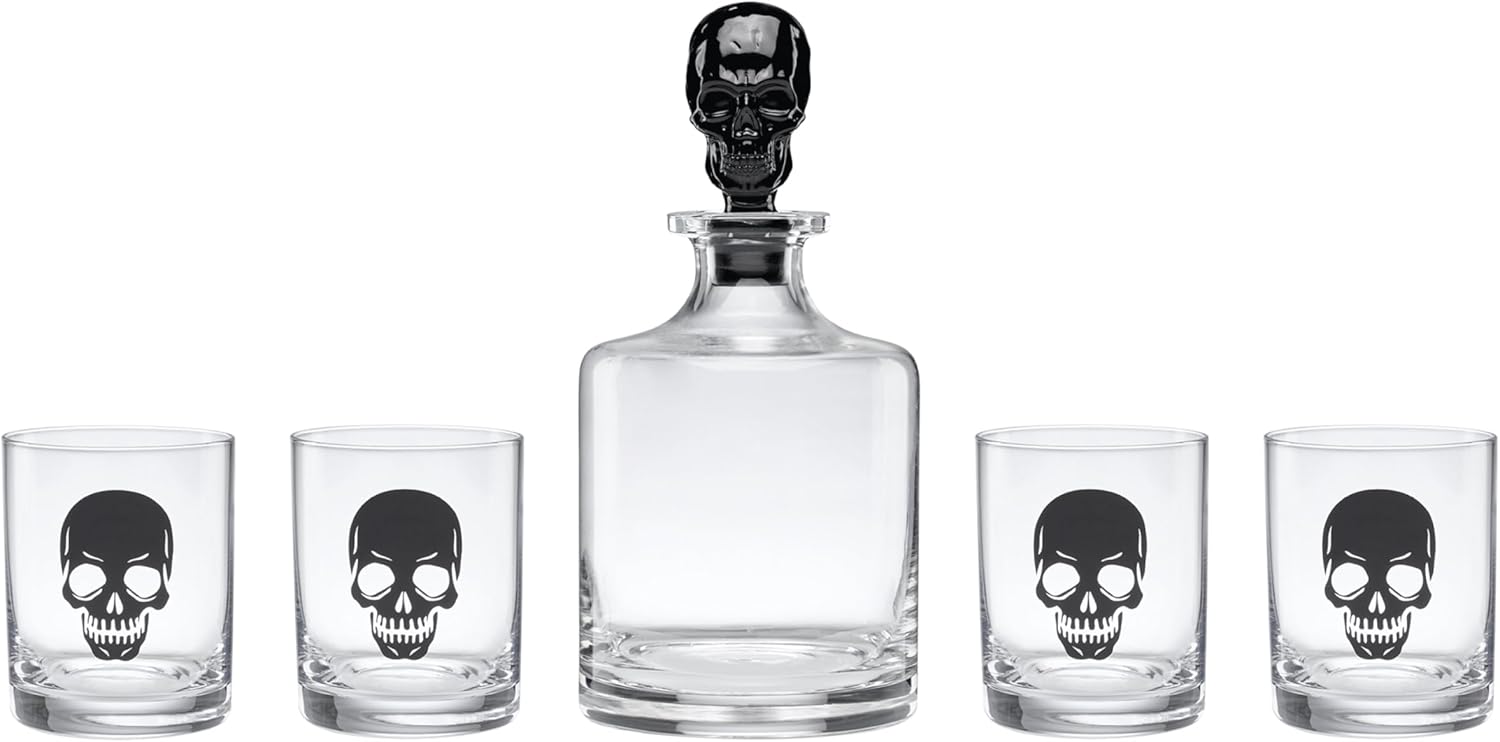Lenox Oneida Vintro Halloween Skeleton Whiskey Glasses - Set of 5