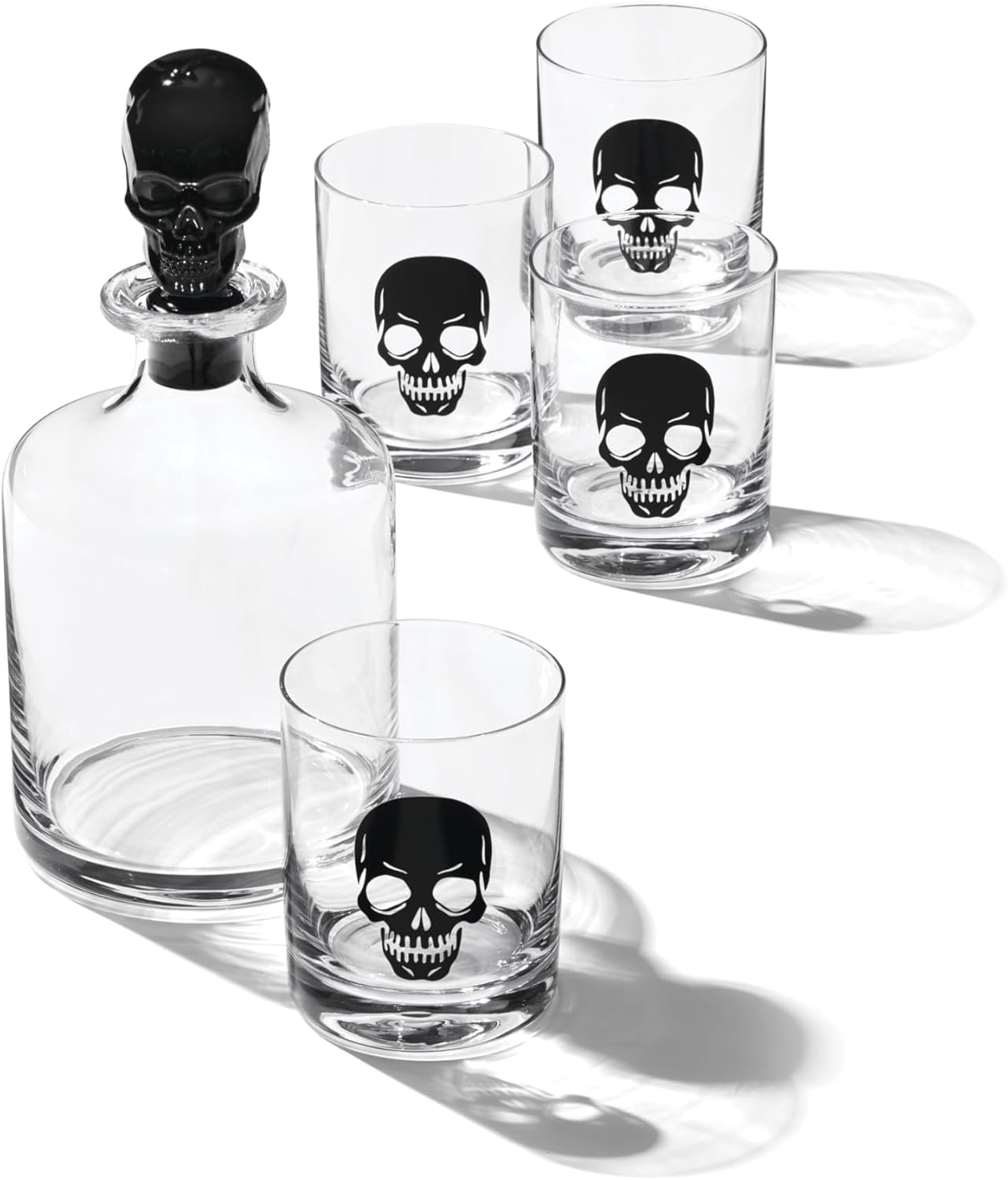 Lenox Oneida Vintro Halloween Skeleton Whiskey Glasses - Set of 5