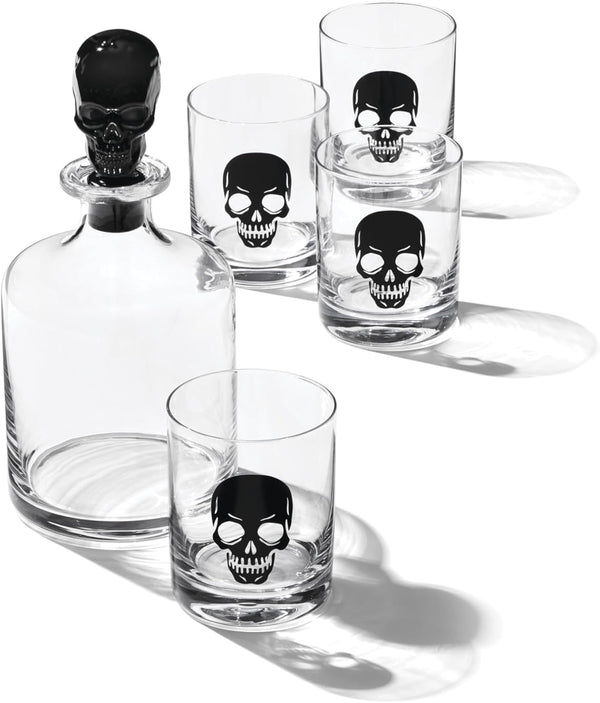 Lenox Oneida Vintro Halloween Skeleton Whiskey Glasses - Set of 5