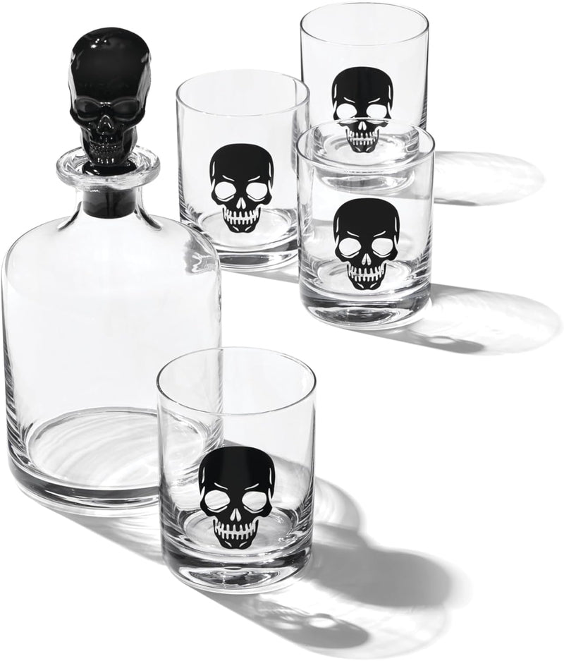 Lenox Oneida Vintro Halloween Skeleton Whiskey Glasses - Set of 5