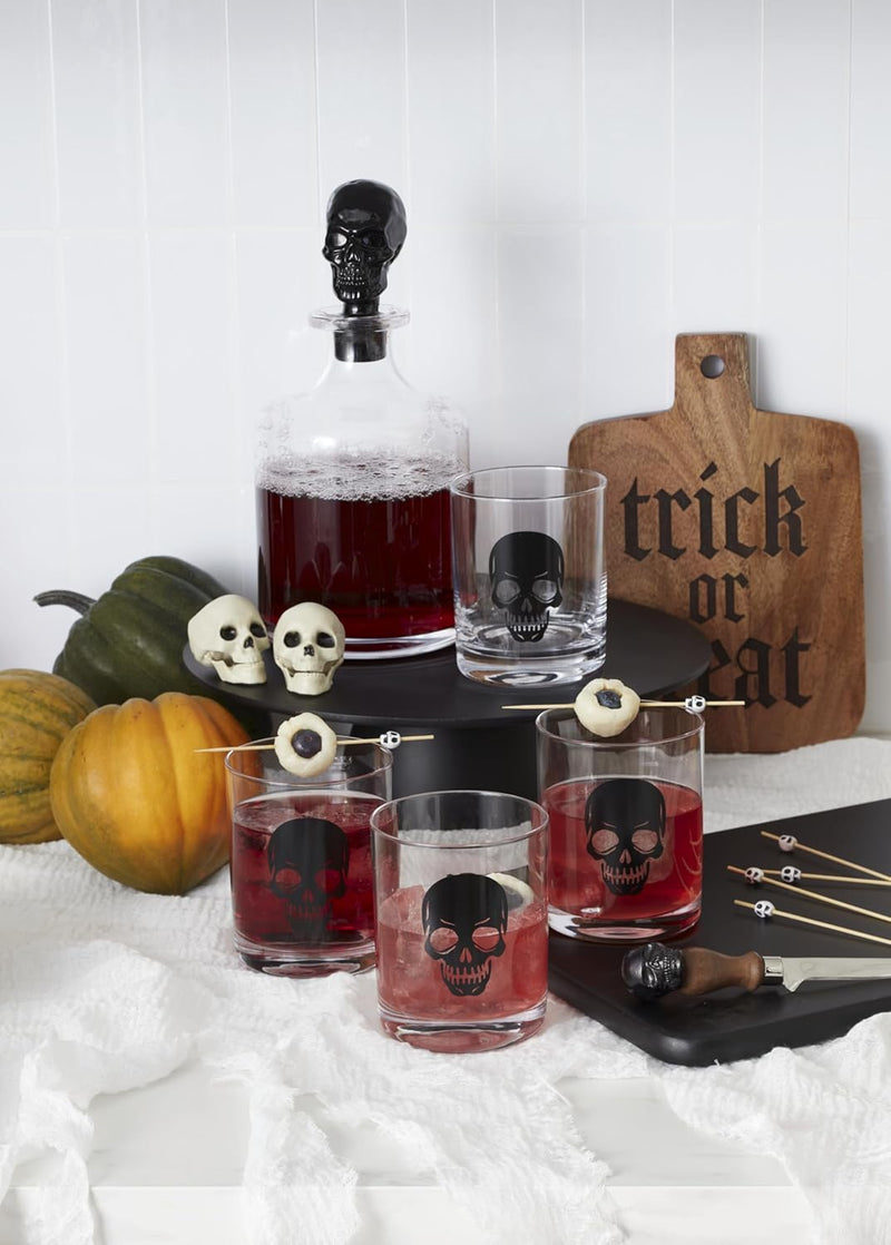 Lenox Oneida Vintro Halloween Skeleton Whiskey Glasses - Set of 5