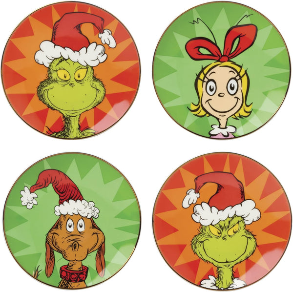 Lenox Merry Grinchmas Tidbit Plates - Set of 4