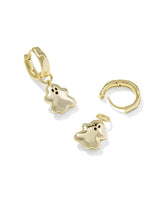 Kendra Scott Reversible Gold Ghost Huggie Earrings