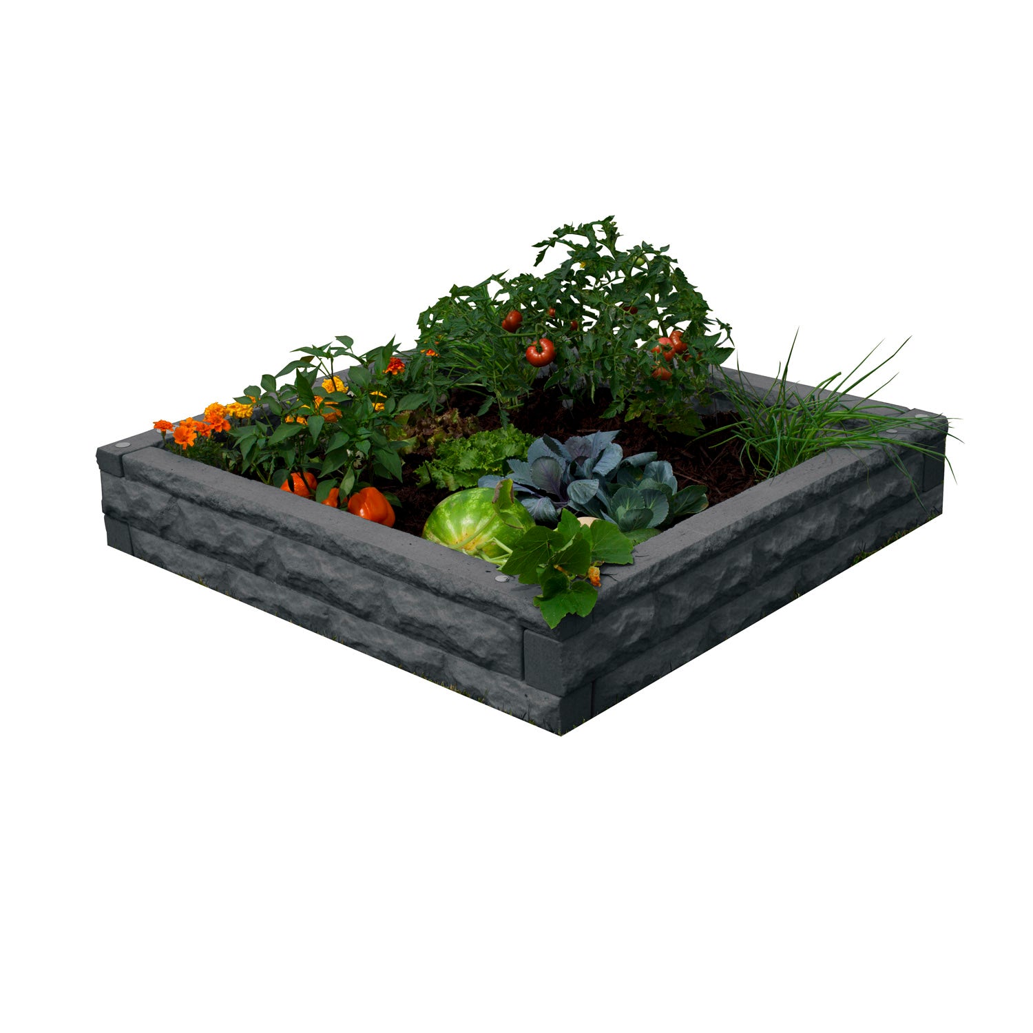 Evergreen Self Watering Faux Stone Raised Bed