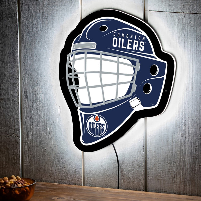 Evergreen Edmonton Oilers Helmet 19" x 15" LED Lighted Sign