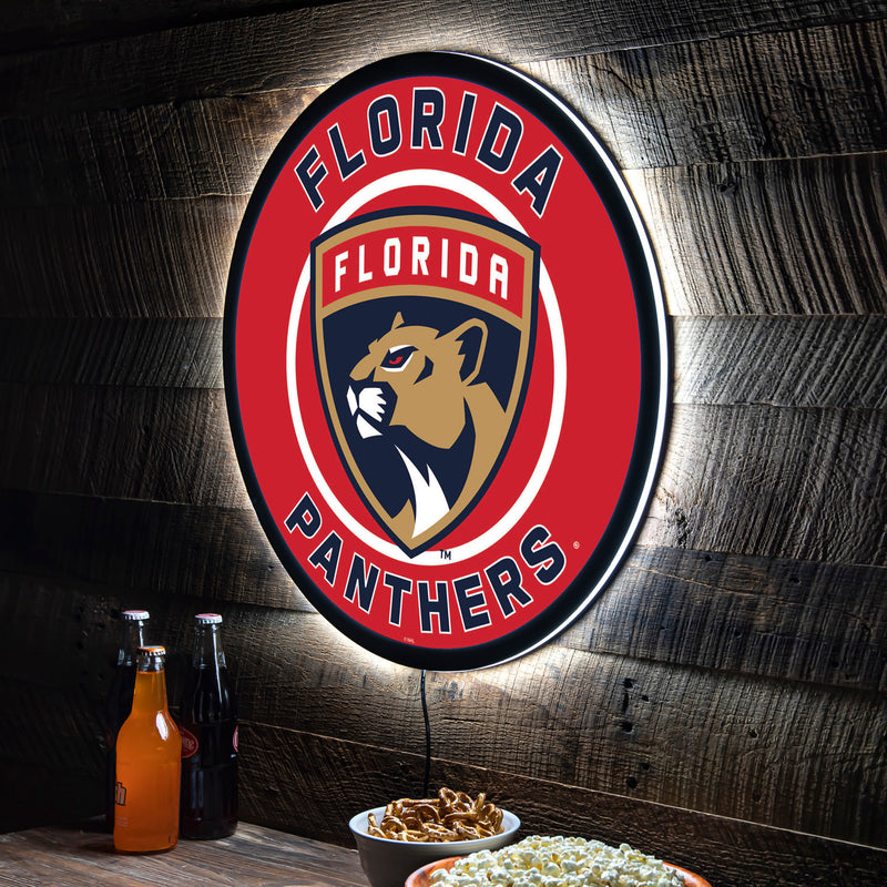 Evergreen Florida Panthers Round 23" LED Lighted Sign