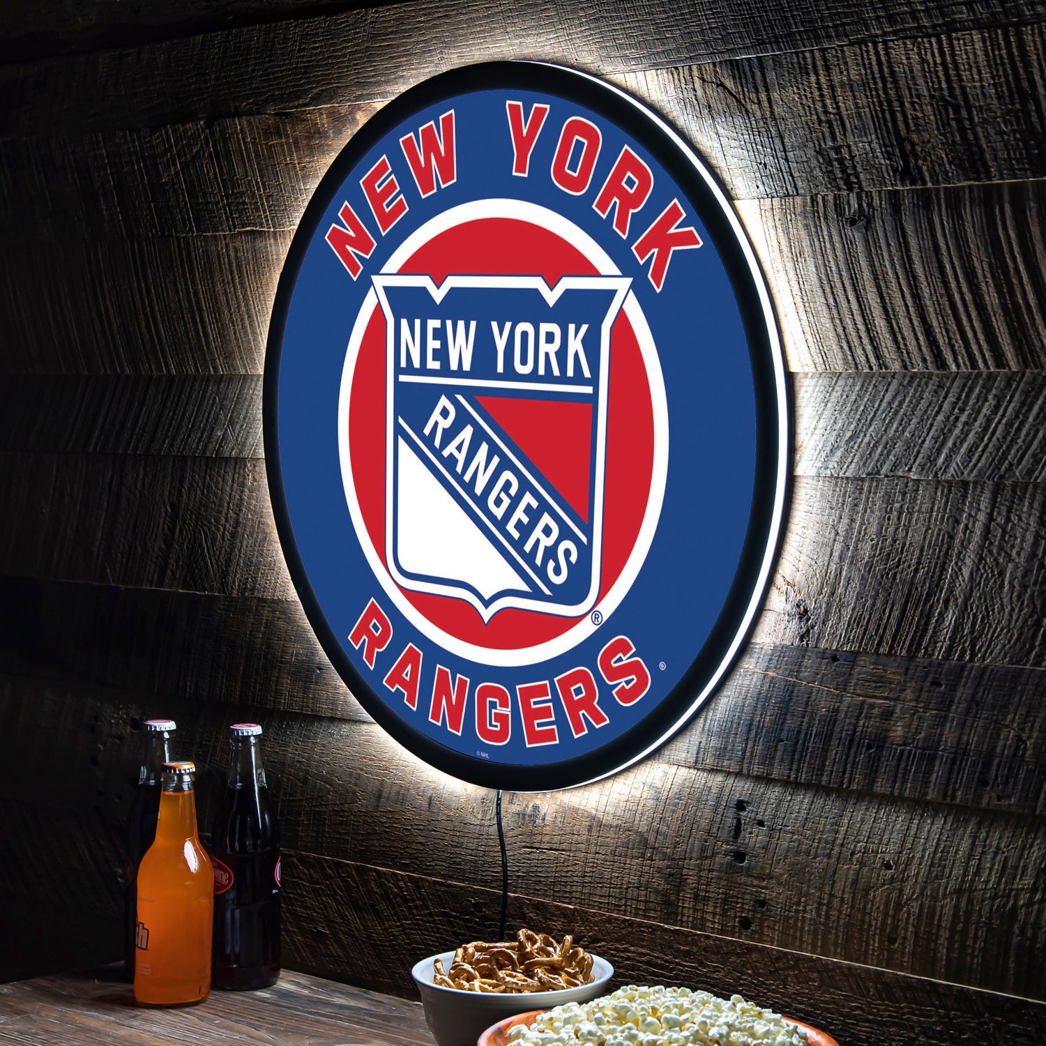 Evergreen New York Rangers Round 23" LED Lighted Sign