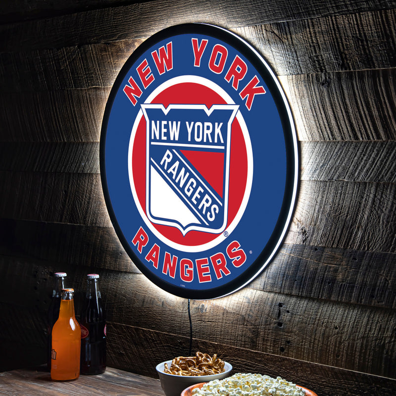 Evergreen New York Rangers Round 23" LED Lighted Sign