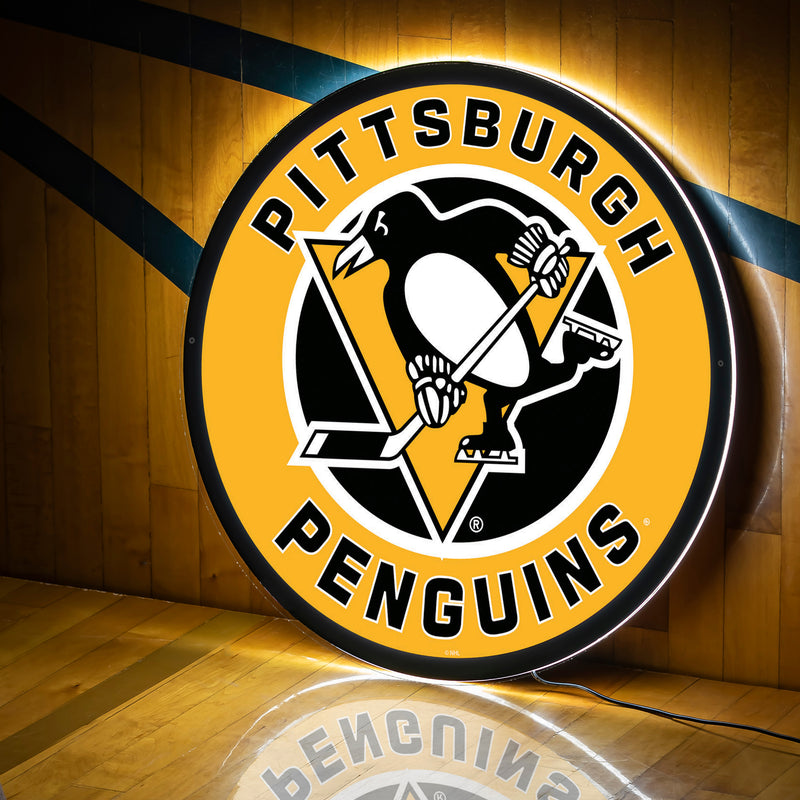 Evergreen Pittsburgh Penguins Round 23" LED Lighted Sign