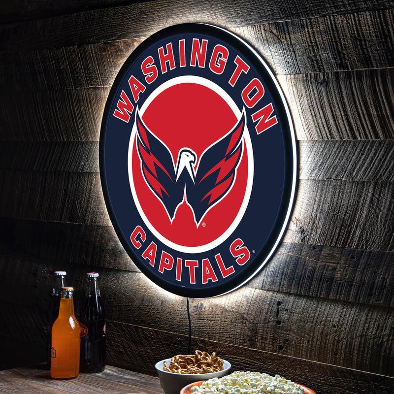 Evergreen Washington Capitals Round 23" LED Lighted Sign